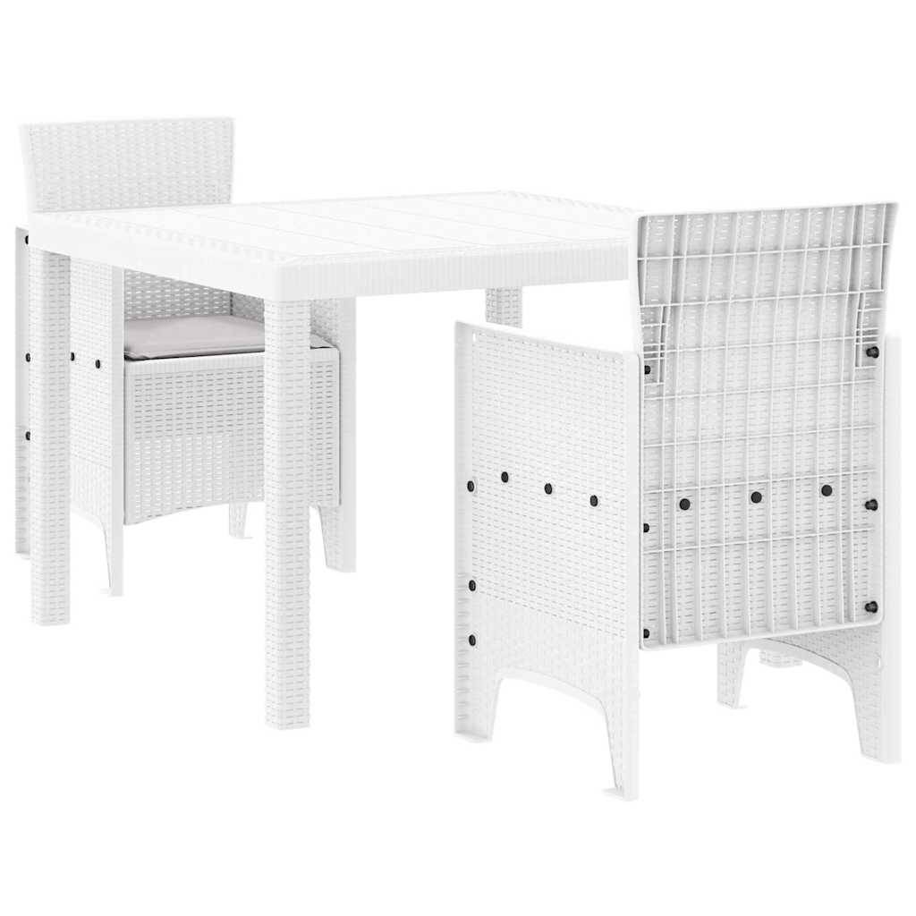 Vidaxl - Ensemble de salle à manger pour jardin 3 pcs-Salons de jardin Blanc Polypropylène 120353 - Image 2