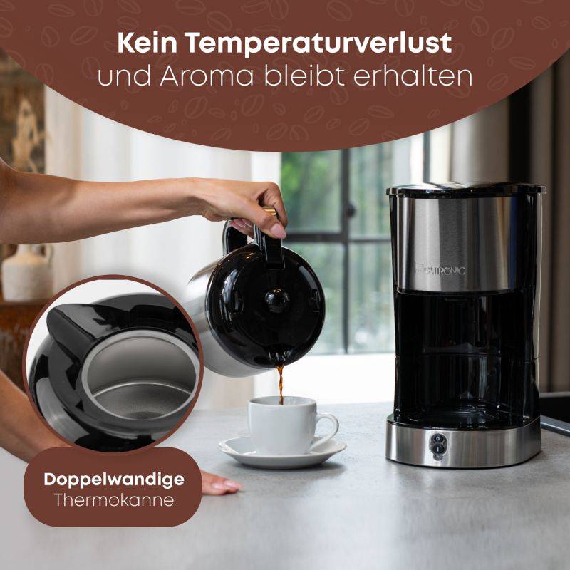 Cafetière superautomatique Clatronic KA 3805 Noir Acier 800 W - Image 7