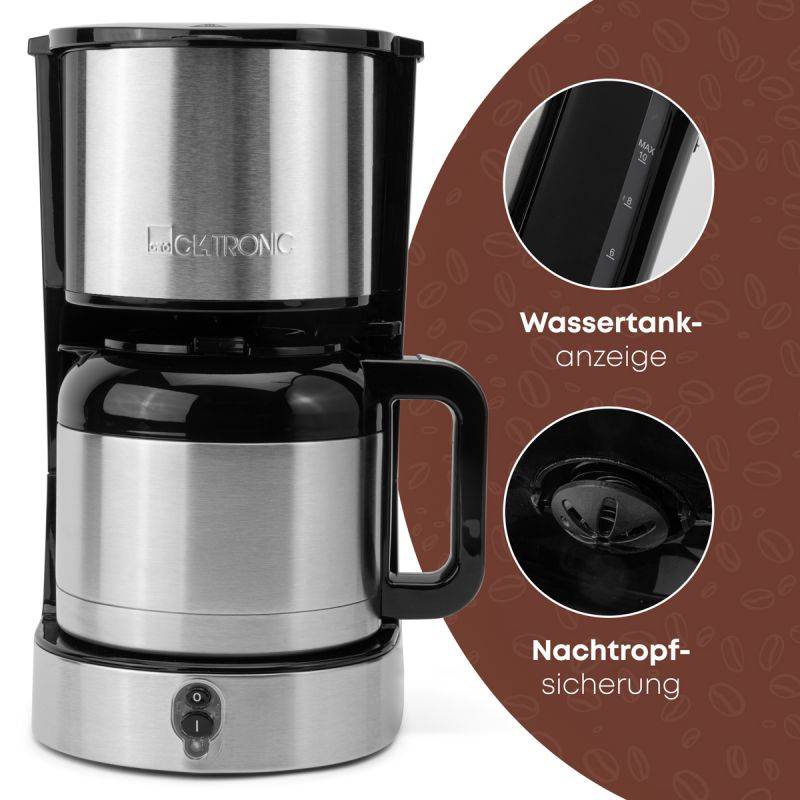 Cafetière superautomatique Clatronic KA 3805 Noir Acier 800 W - Image 9