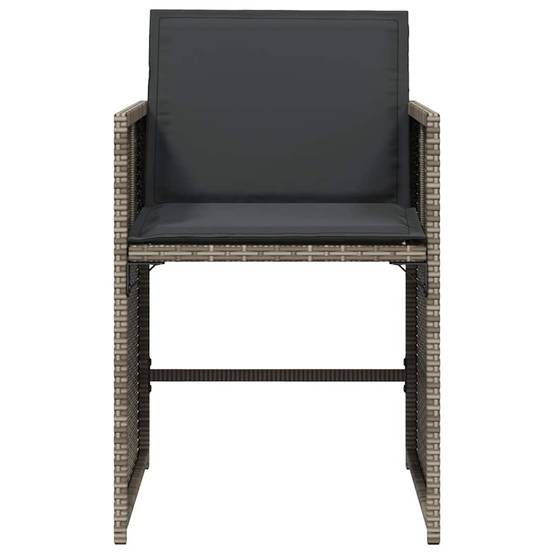 Chaises de jardin résine tressée grises avec coussins 50,5 x 54 x 79 cm, Poids :26.95kg - PANGIVO - Image 5