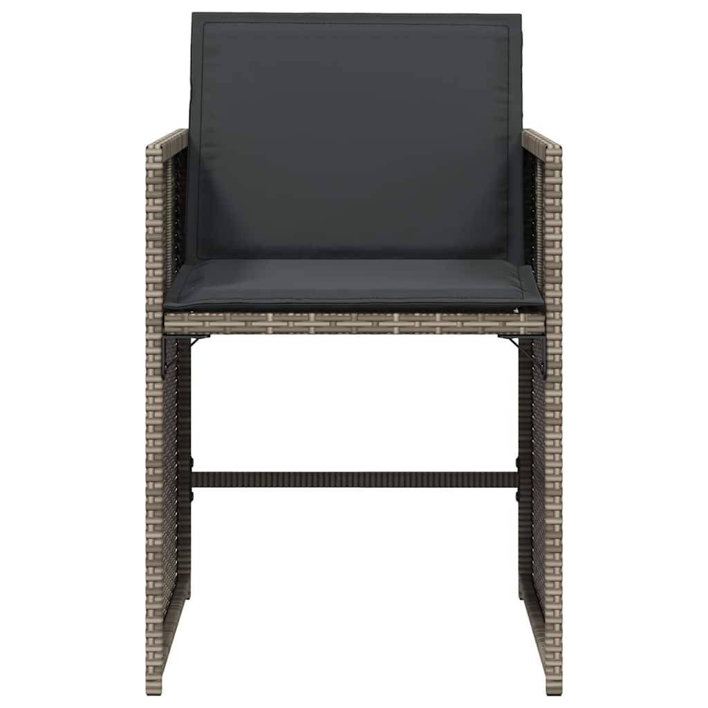 Chaises de jardin résine tressée grises avec coussins 50,5 x 54 x 79 cm, Poids :26.95kg - PANGIVO - Image 5