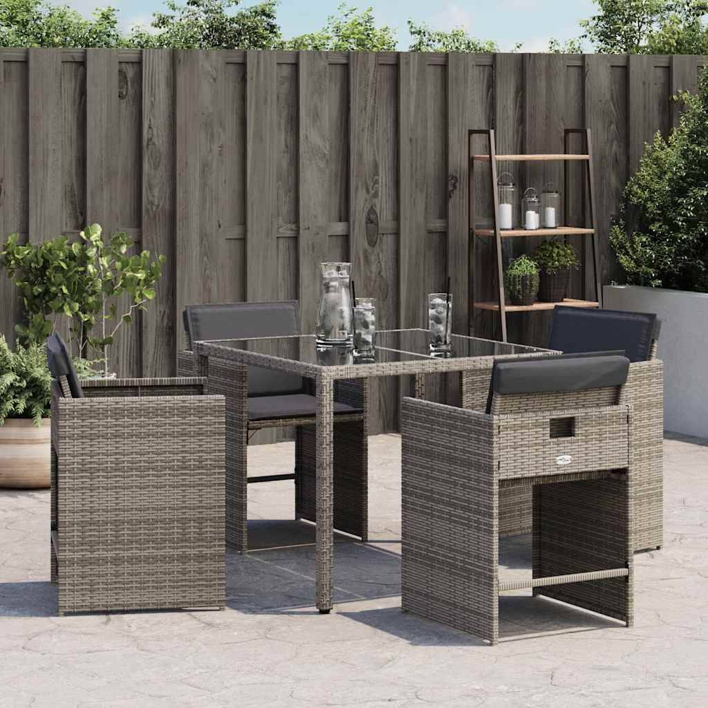 Chaises de jardin résine tressée grises avec coussins 50,5 x 54 x 79 cm, Poids :26.95kg - PANGIVO - Image 3