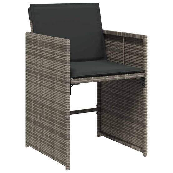 Chaises de jardin résine tressée grises avec coussins 50,5 x 54 x 79 cm, Poids :26.95kg - PANGIVO - Image 4
