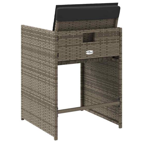 Chaises de jardin résine tressée grises avec coussins 50,5 x 54 x 79 cm, Poids :26.95kg - PANGIVO - Image 7