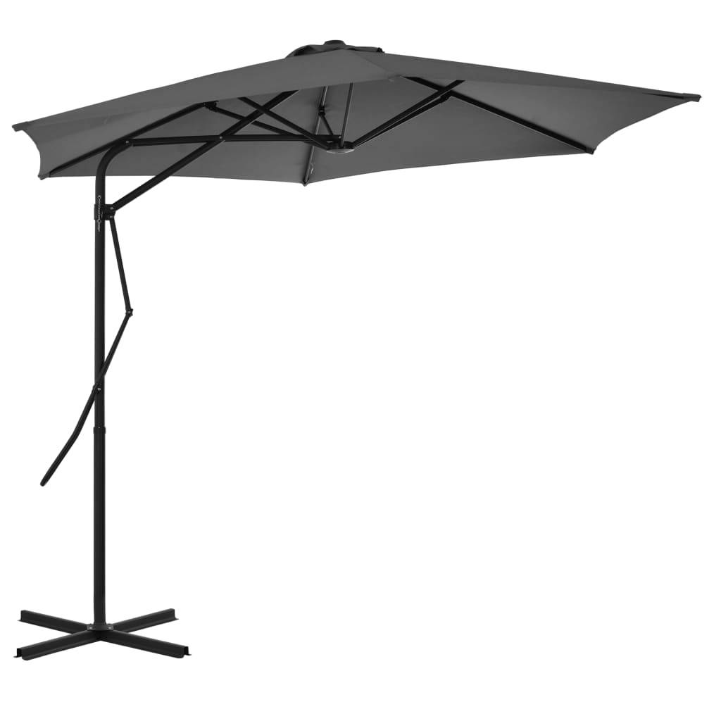 Helloshop26 - Parasol d'extérieur avec poteau en acier 300 cm anthracite - Imagen 2