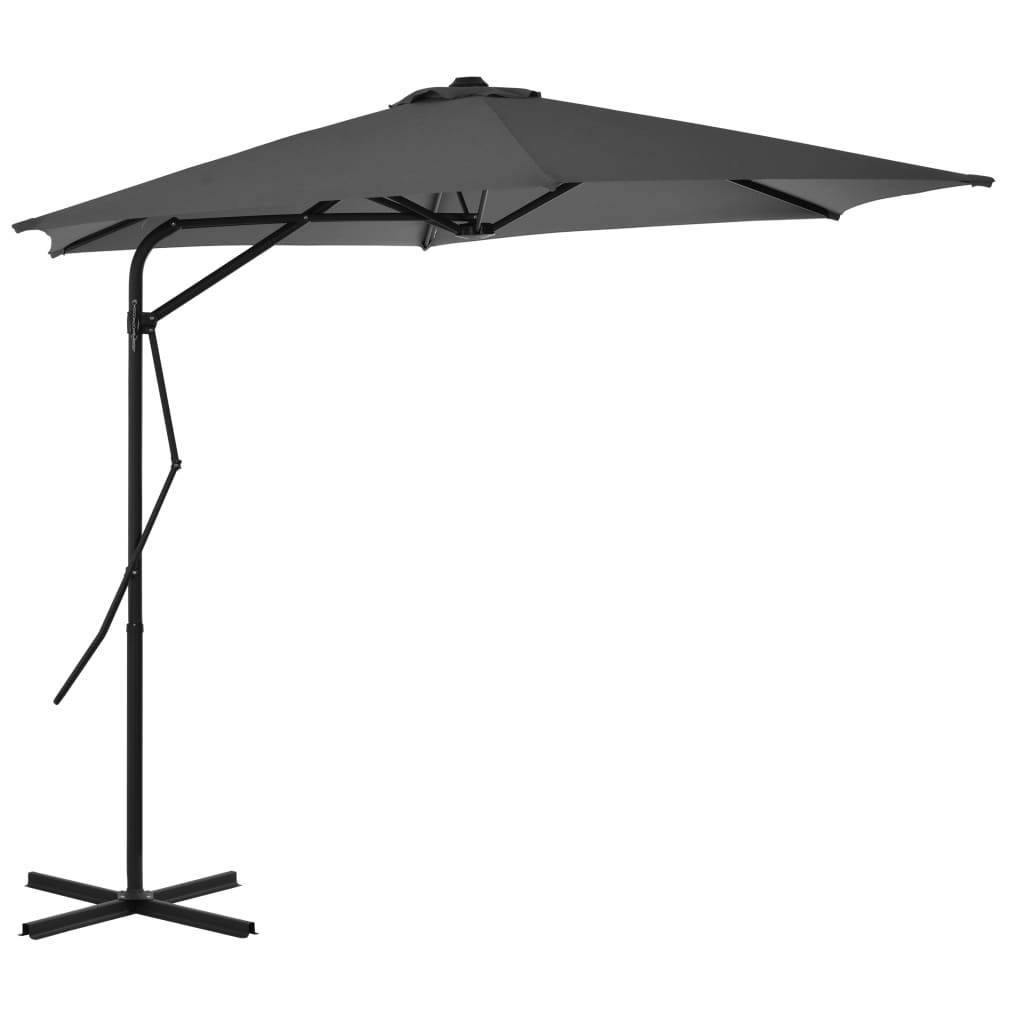 Helloshop26 - Parasol d'extérieur avec poteau en acier 300 cm anthracite - Imagen 1