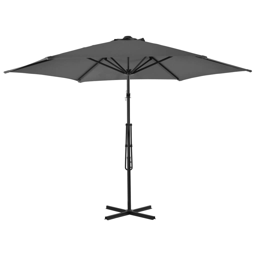 Helloshop26 - Parasol d'extérieur avec poteau en acier 300 cm anthracite - Imagen 3