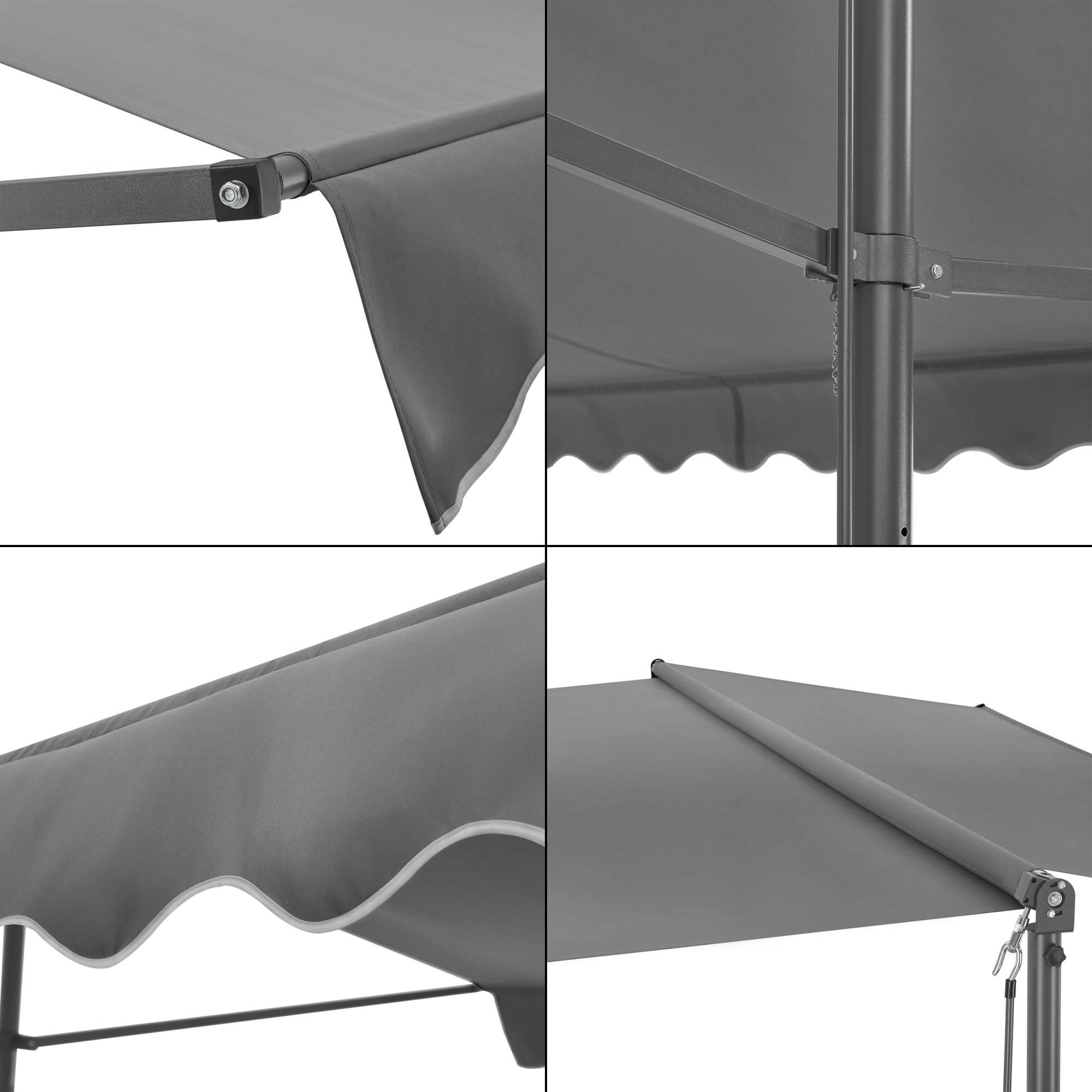 Helloshop26 - Store banne autoportant à double pente 500 x 300 x 260 cm gris foncé - Imagen 5