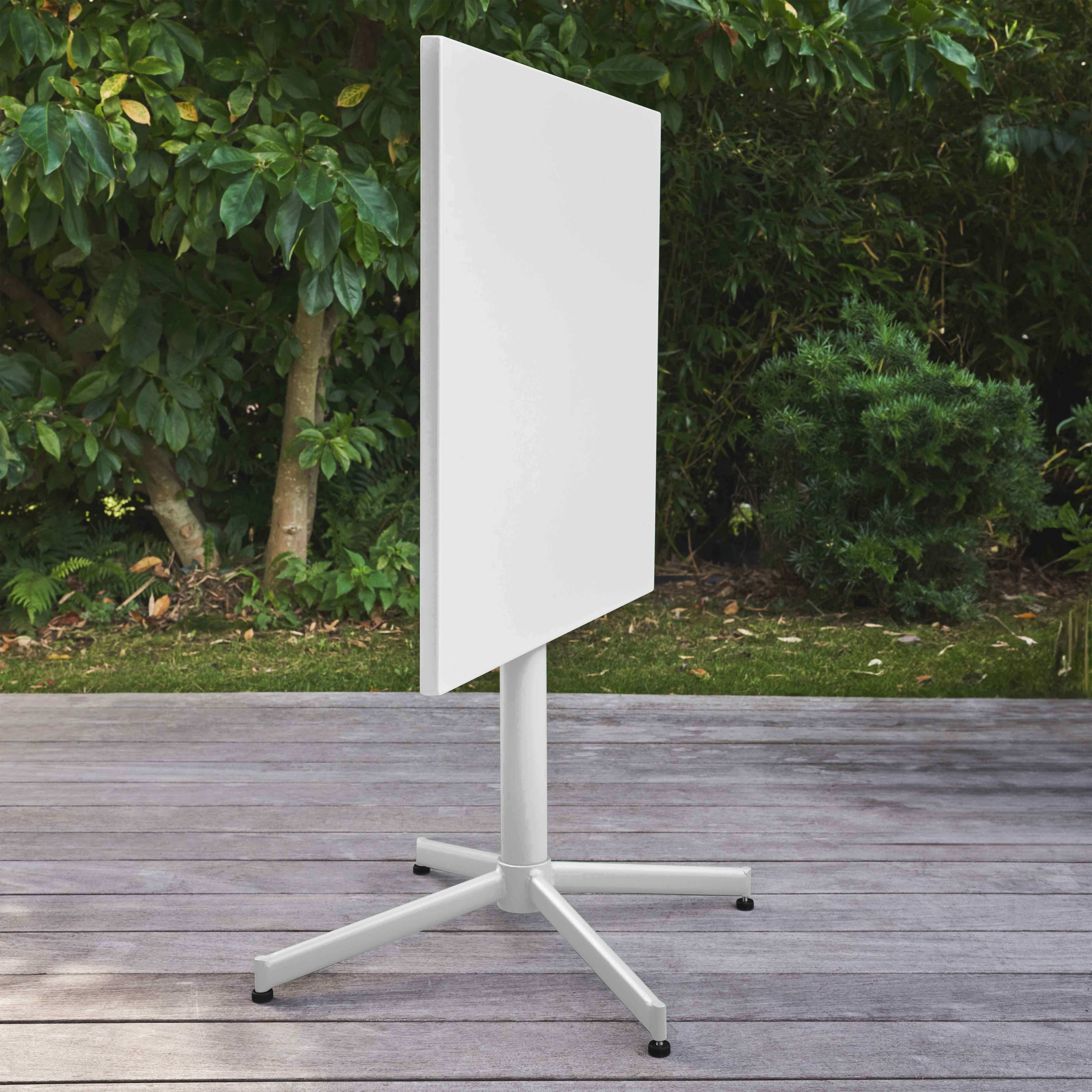 Oviala - Table de terrasse bistro inclinable en acier blanc Palavas - Oviala - Imagen 4