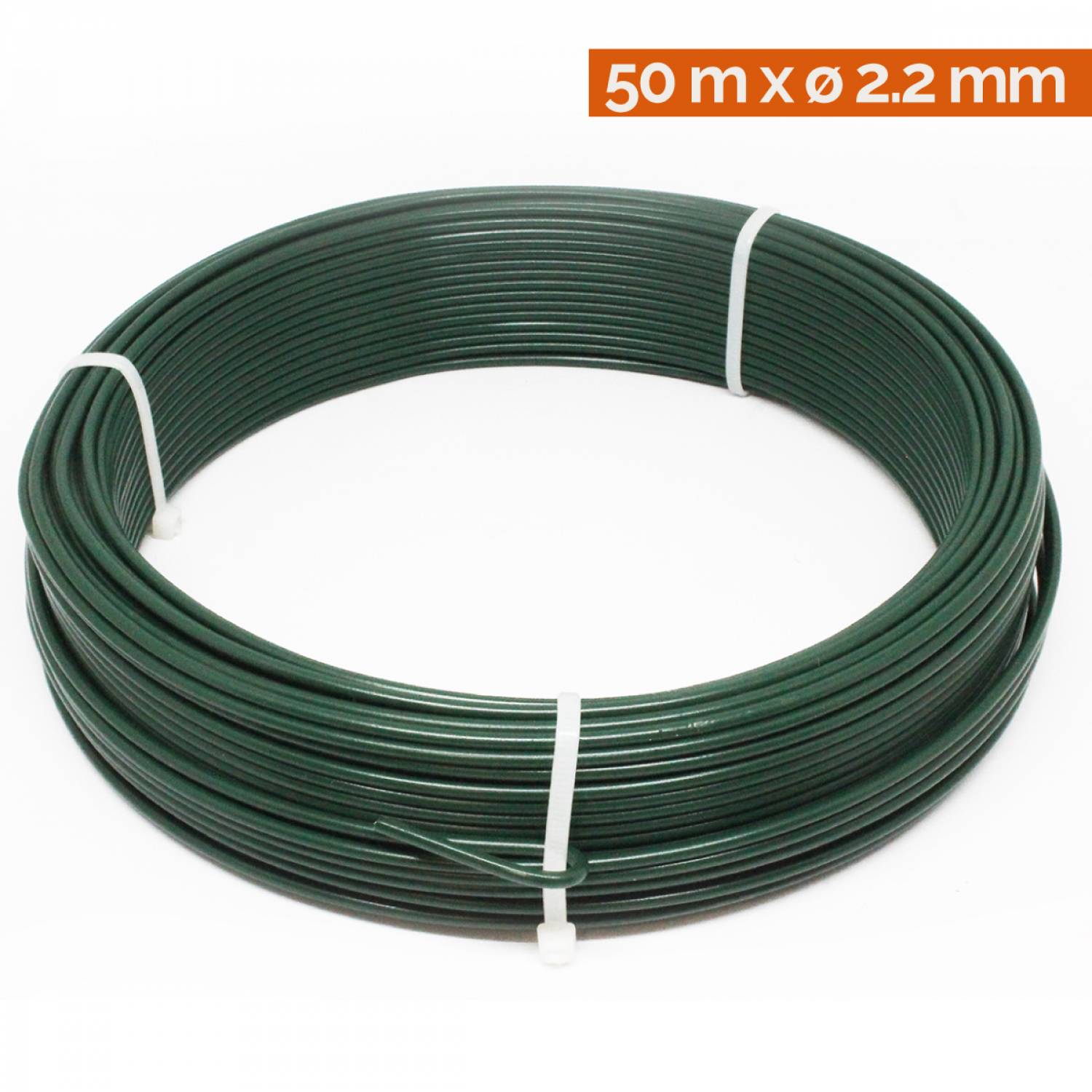 Linxor - Fil de tension en acier galvanisé plastifié pour grillage ou autre - 50 m x 2.2mm Ø - Vert  - Linxor - Imagen 2