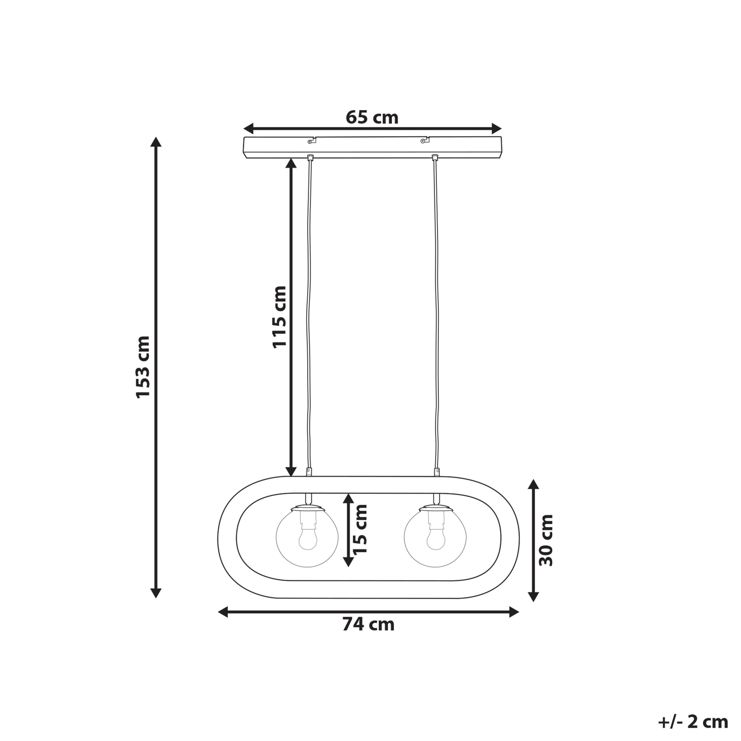 Beliani - Lampe suspension Manguier Noir AYENSU - 74x15x153- Beliani - Image 3