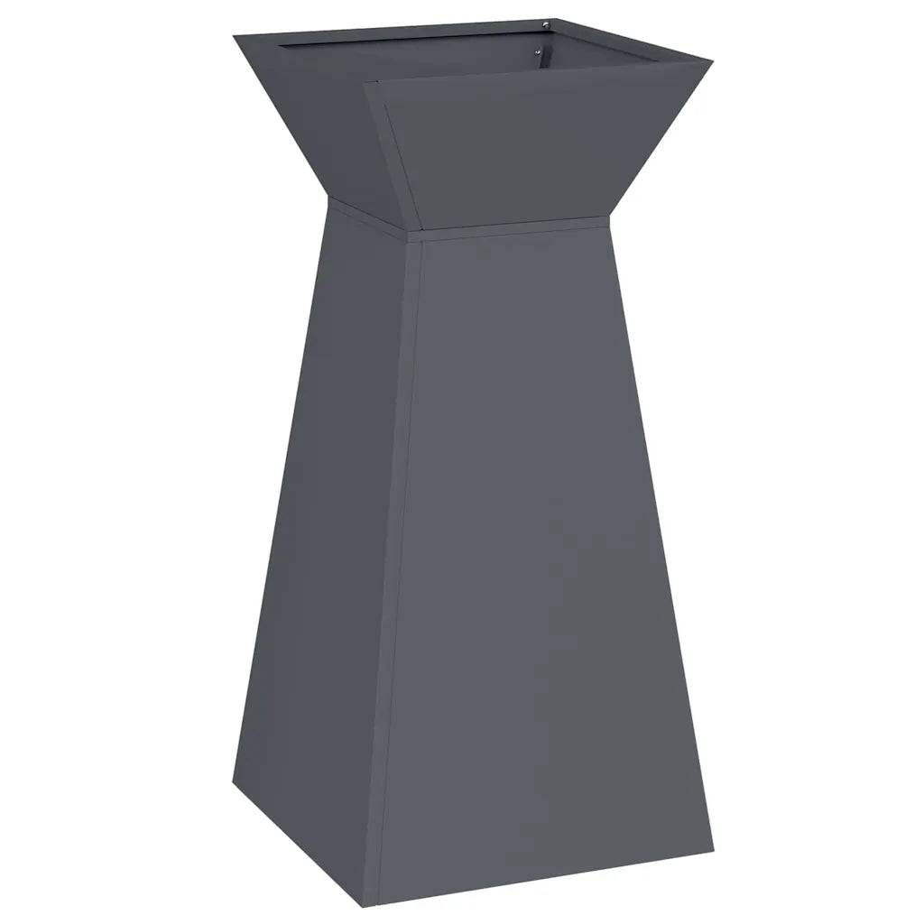 Helloshop26 - Lot de 2 jardinières à pilier modernes extérieures 35 x 35 x 73 cm idéal pour fleurs en matériau durable anthracite - Image 2