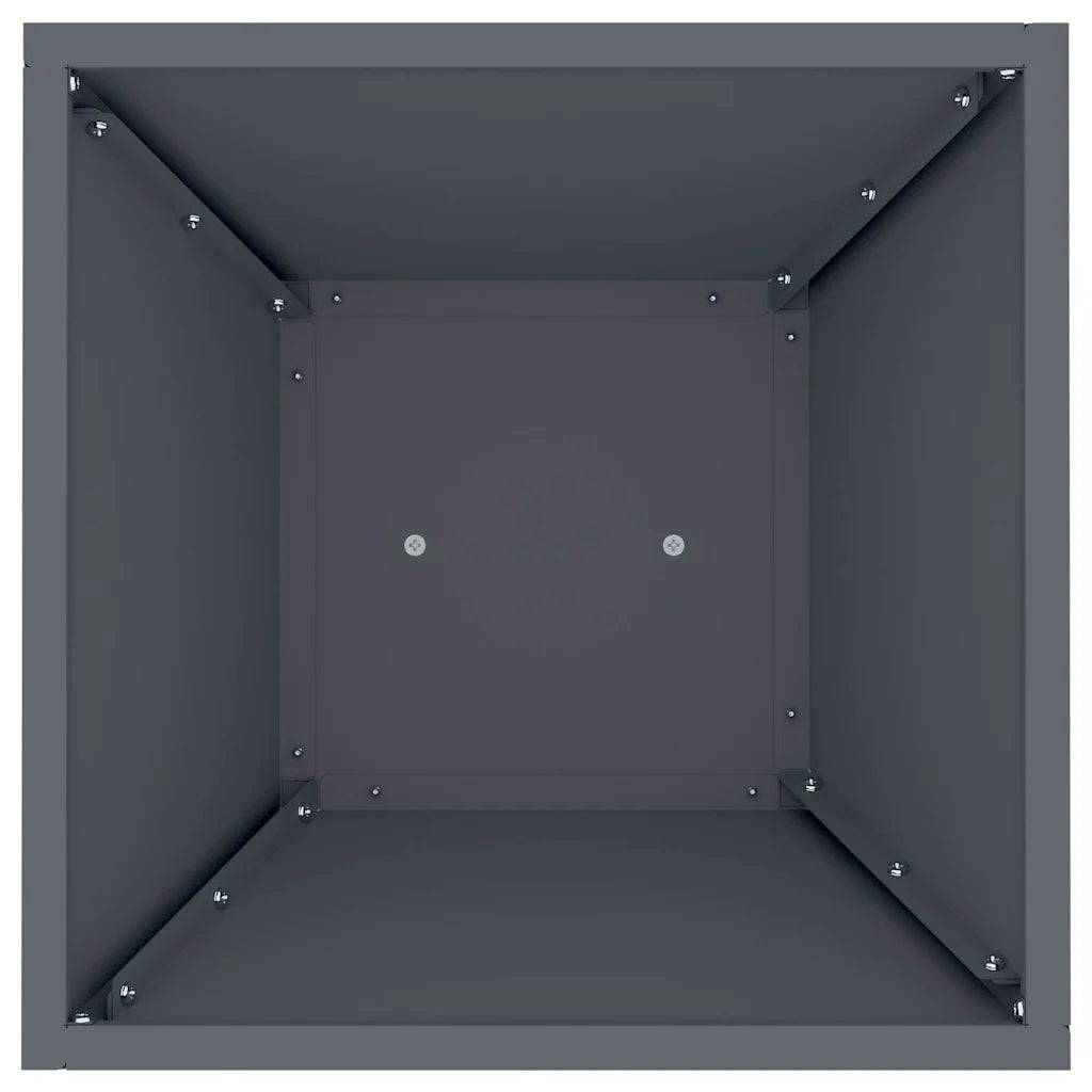 Helloshop26 - Lot de 2 jardinières à pilier modernes extérieures 35 x 35 x 73 cm idéal pour fleurs en matériau durable anthracite - Image 4
