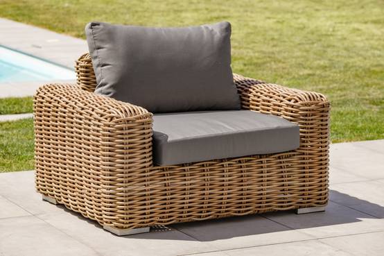 Fauteuil de jardin en résine tressée - Marron - BORABORA - Image 1