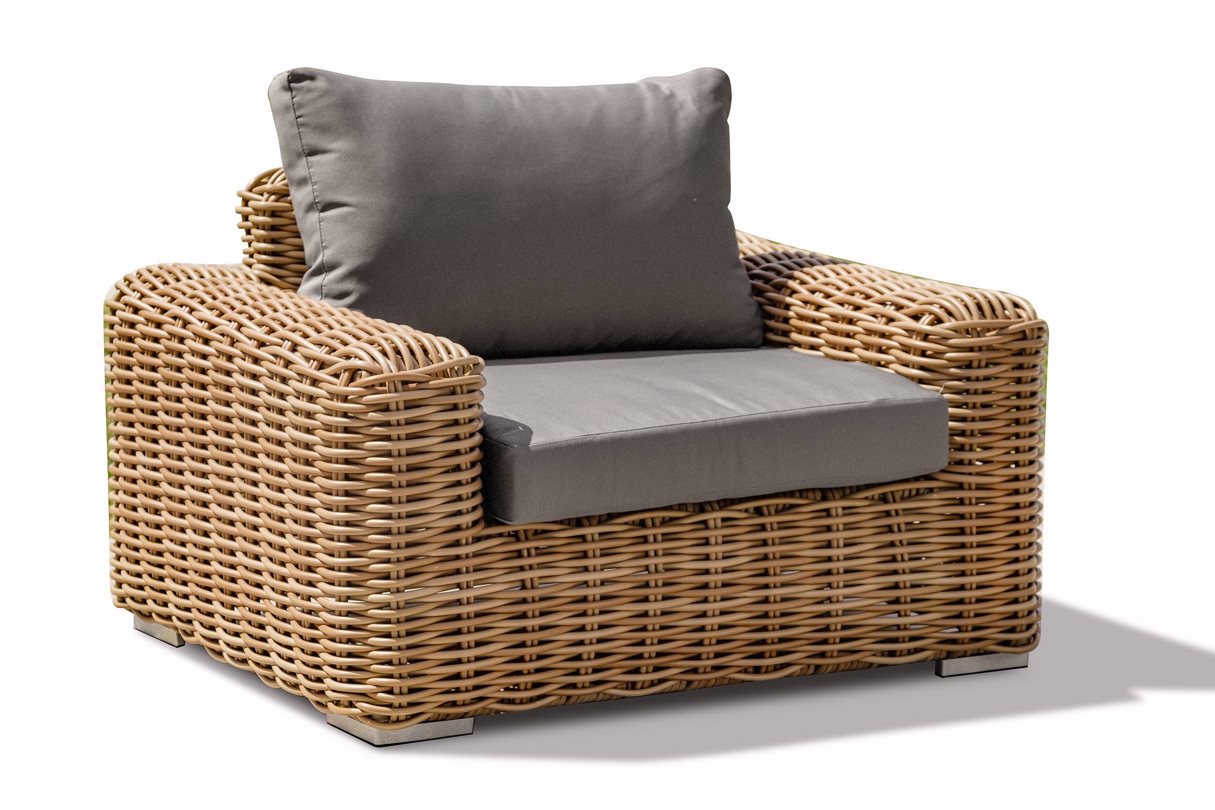 Fauteuil de jardin en résine tressée - Marron - BORABORA - Image 4