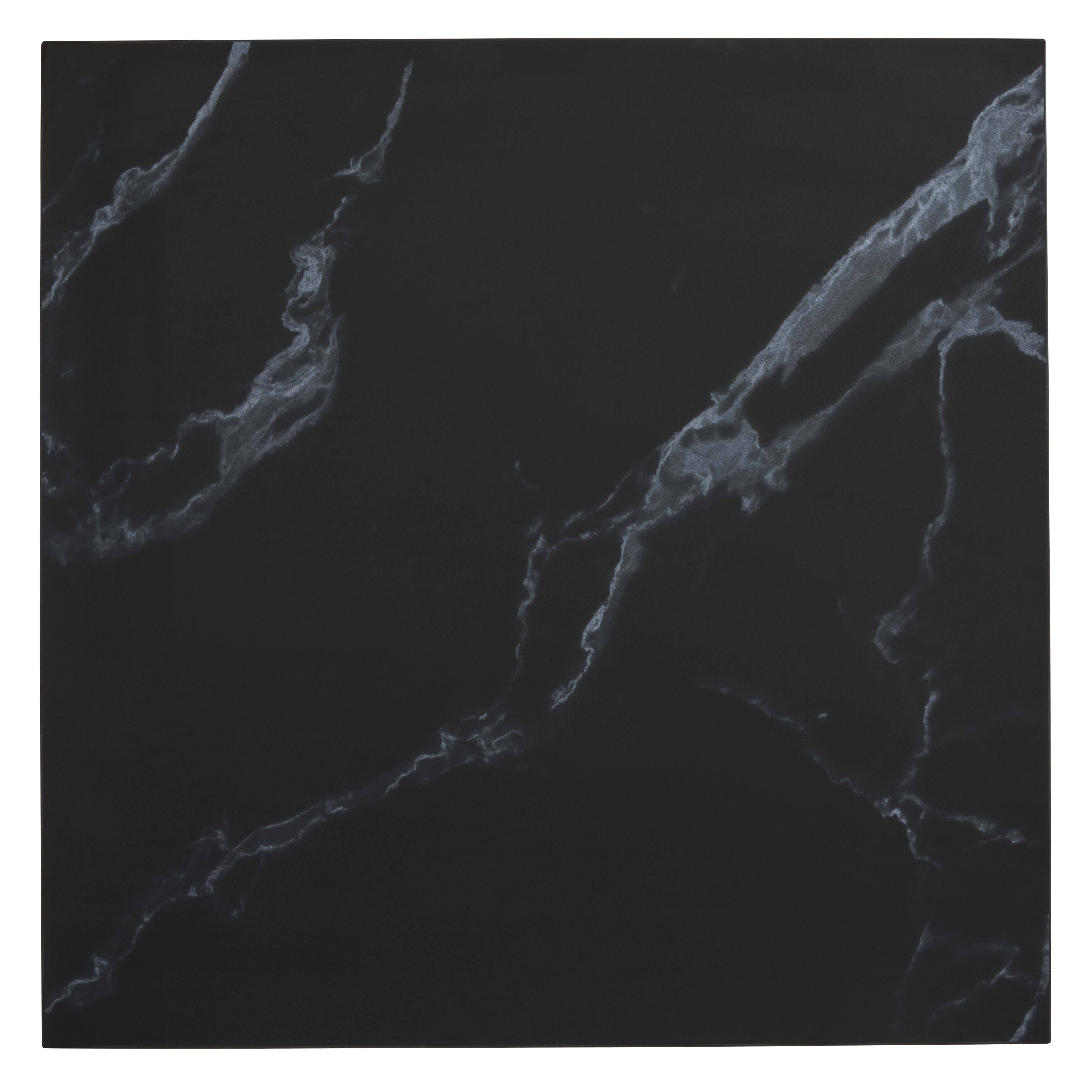Oviala - Plateau de table carré stratifié 60 x 60 cm marbre noir Haussmann - Oviala - Imagen 3