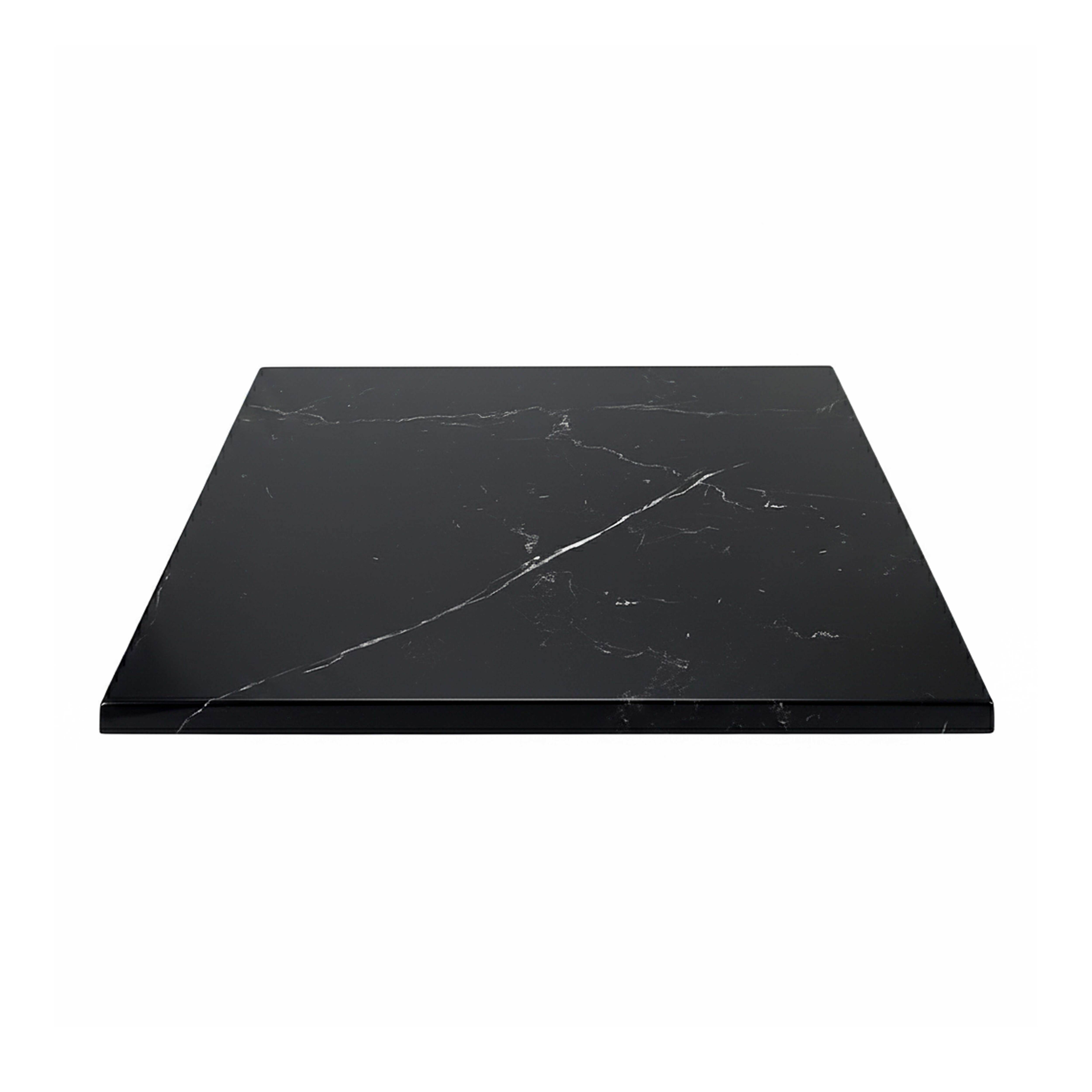 Oviala - Plateau de table carré stratifié 60 x 60 cm marbre noir Haussmann - Oviala - Imagen 2