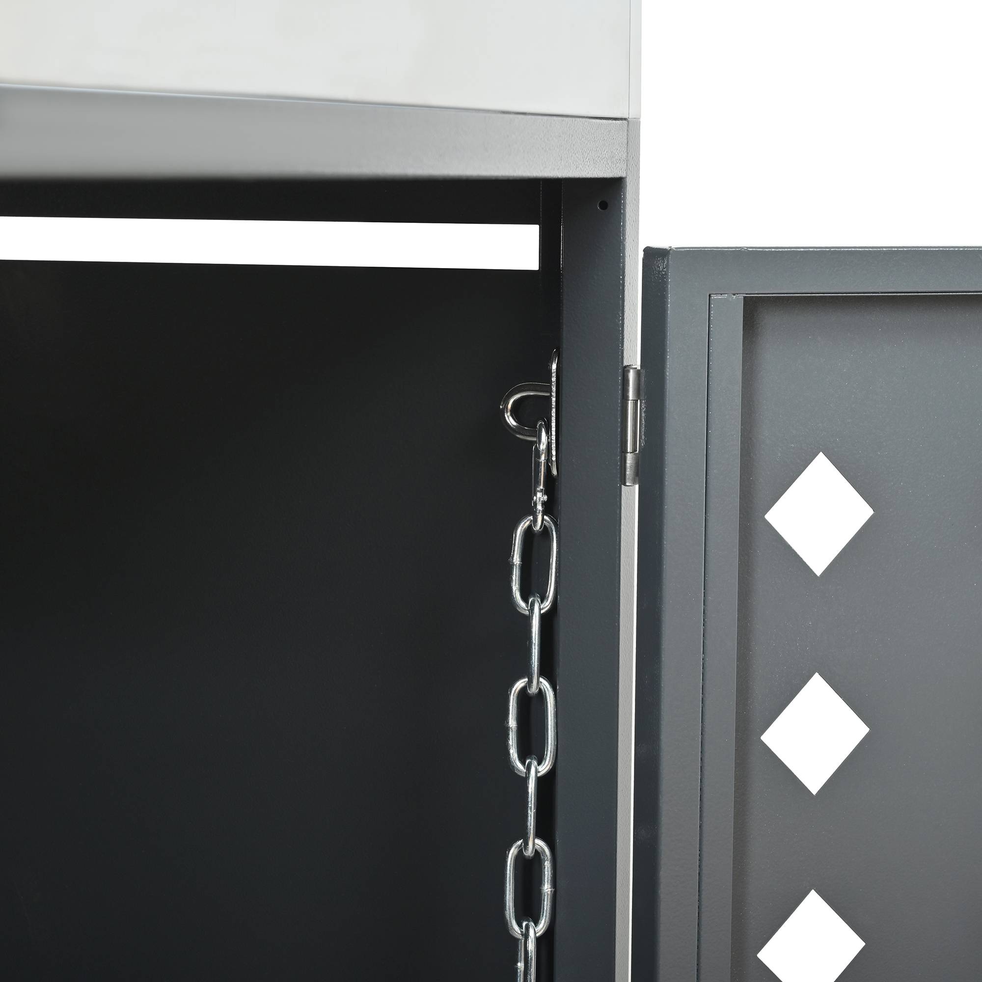 Cache-poubelle double Acier galvanisé Jardin Jardinière intégrée 132x80x124cm Gris - ComfortXL Outdoor Living - Image 8