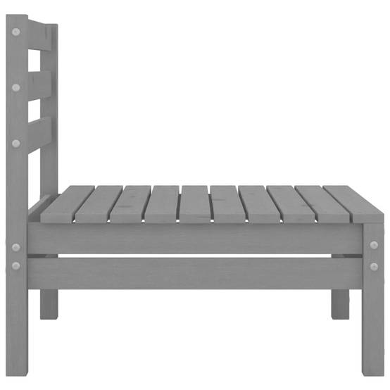 Helloshop26 - Salon de jardin meuble d'extérieur ensemble de mobilier 5 pièces gris bois de pin massif - Imagen 4