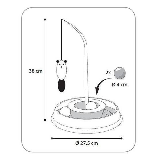 jeux Circuit TIBO rond rose ø 27,5 cm x 38 cm, pour chat - Image 4
