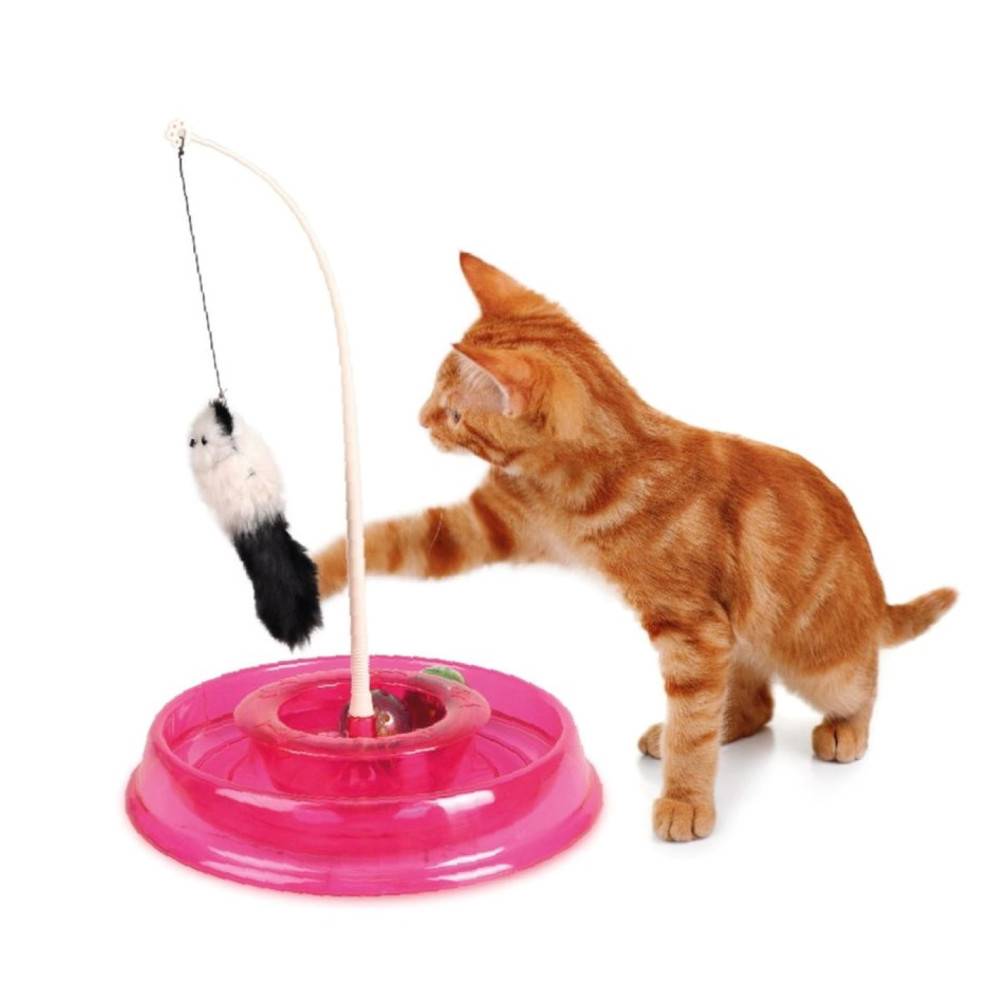 jeux Circuit TIBO rond rose  ø 27,5 cm x 38 cm, pour chat - Imagen 1