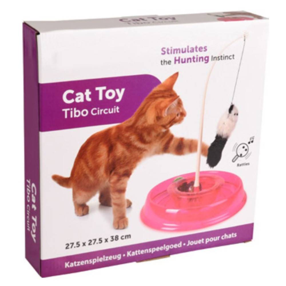 jeux Circuit TIBO rond rose  ø 27,5 cm x 38 cm, pour chat - Imagen 5
