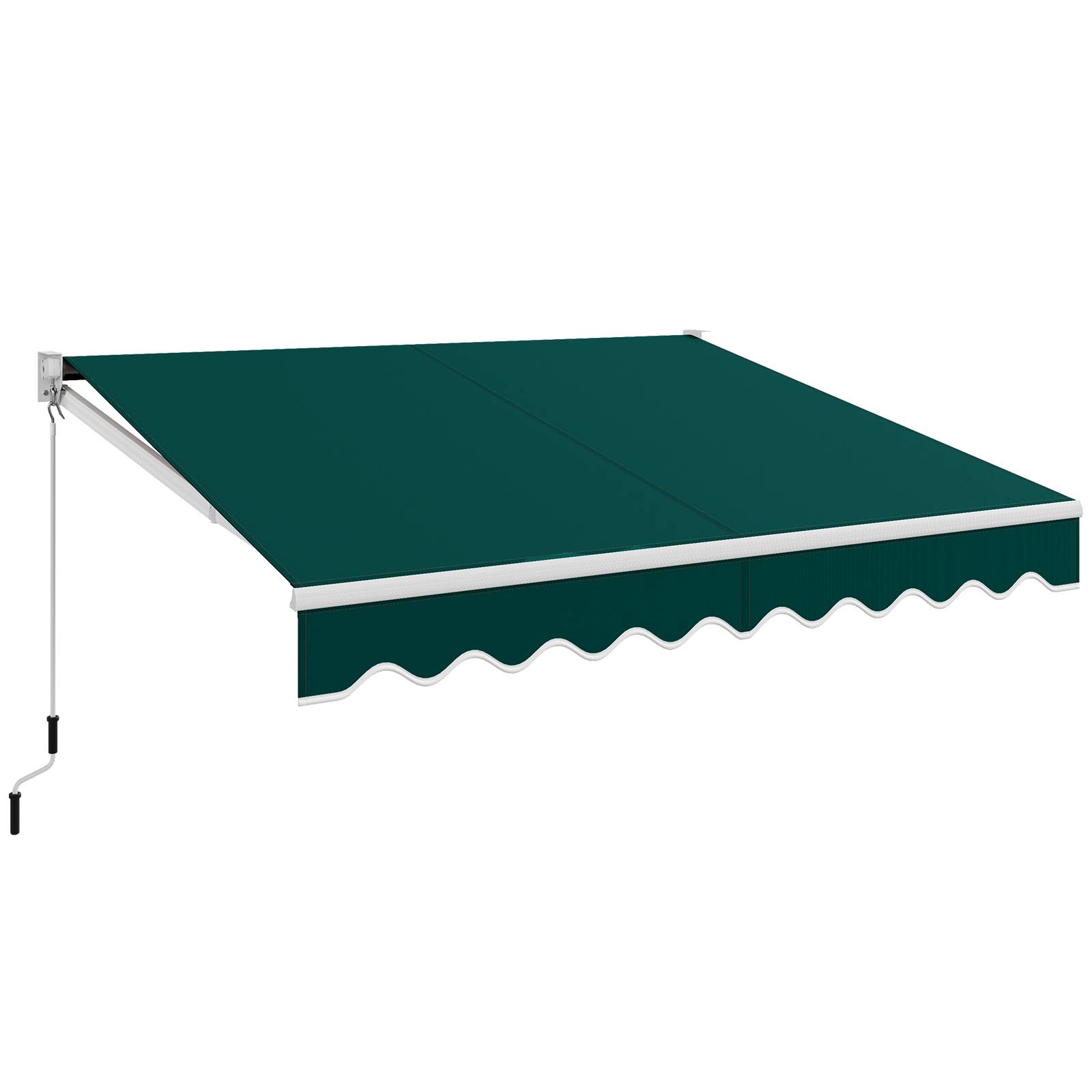 Costway - Store Banne Auvent Rétractable Manuel 295x250CM Angle Ajustable 40°-100° sans Perçage Vert - Image 1