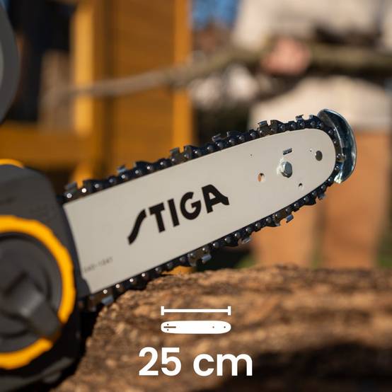Stiga - Tronçonneuse CS 100e - Moteur 700 W, guide-chaîne 25 cm, largeur de coupe 160 mm, vitesse de chaîne 14,5 m/s, 3,7 kg, batterie et chargeur vendus - Image 5