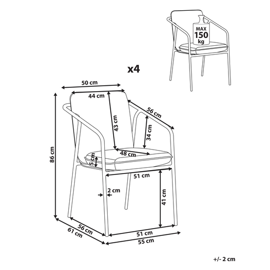 Chaise de jardin Aluminium Vert ASCIANO - Beliani - Image 2