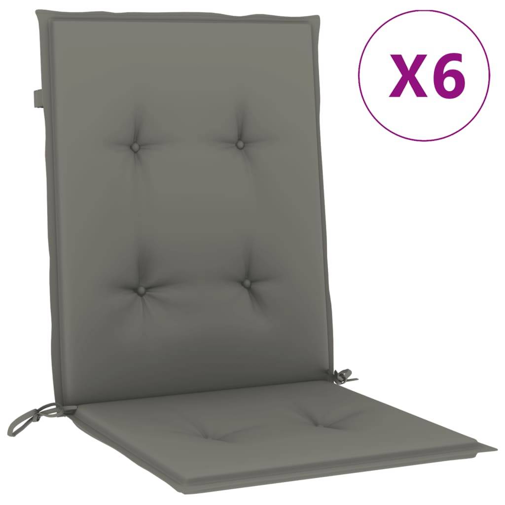 ComfortXL - Lot de 6 Coussins Dossier Bas Polyester Anti-glisse pour Chaise de Jardin Gris Foncé Mélangé 100x50cm – ComfortXL Outdoor Living - Image 2