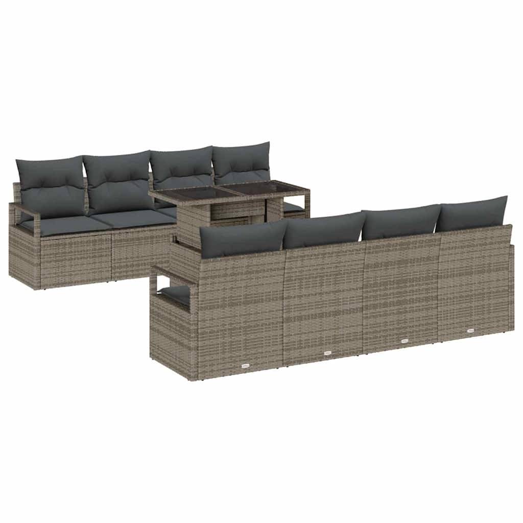 ComfortXL - Salon de jardin modulable 9 pièces pour 8 convives en résine tressée Gris – ComfortXL Outdoor Living - Image 2