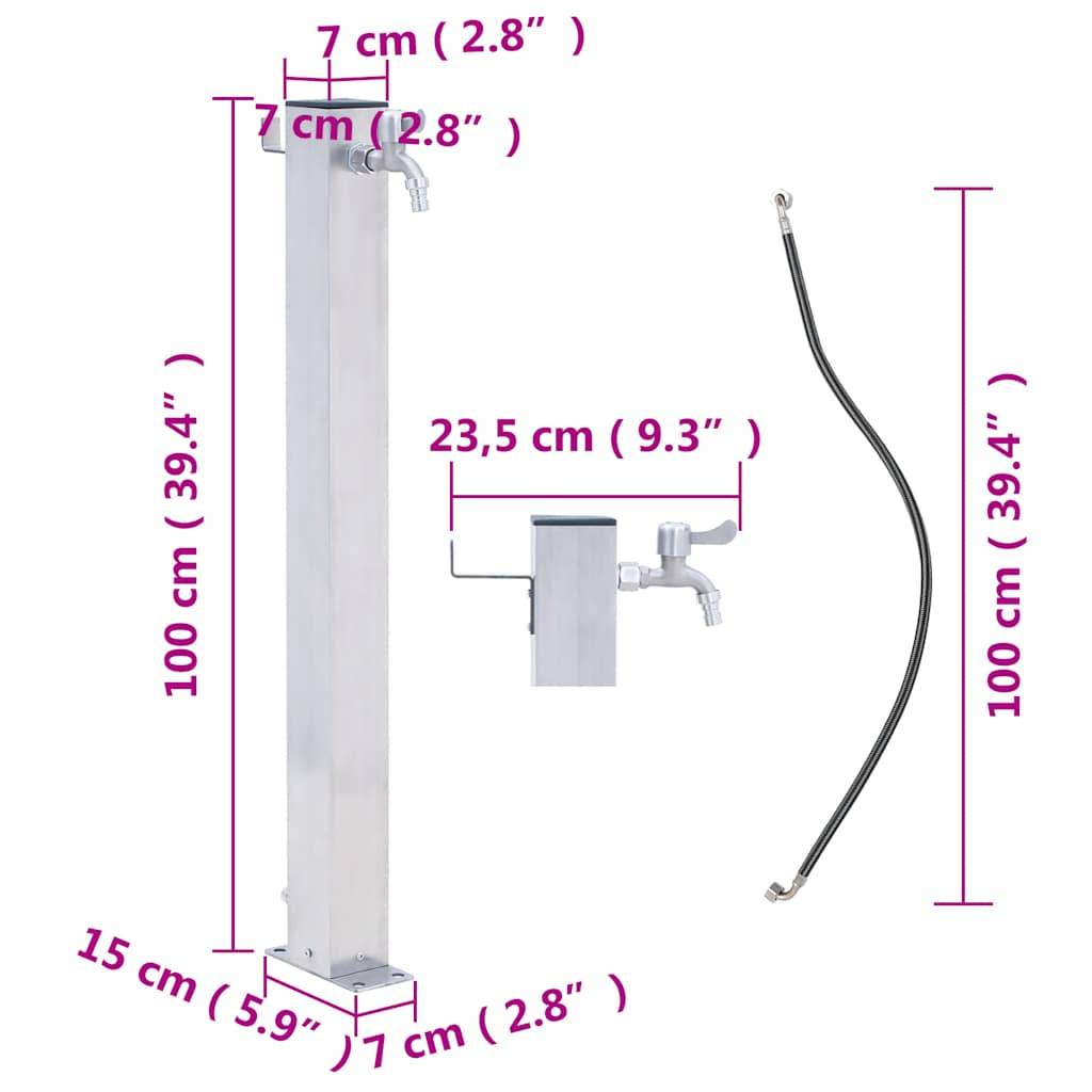 PANGIVO - Colonne à eau acier inoxydable gris 23.5 x 7 x 100 cm - PANGIVO - Image 7