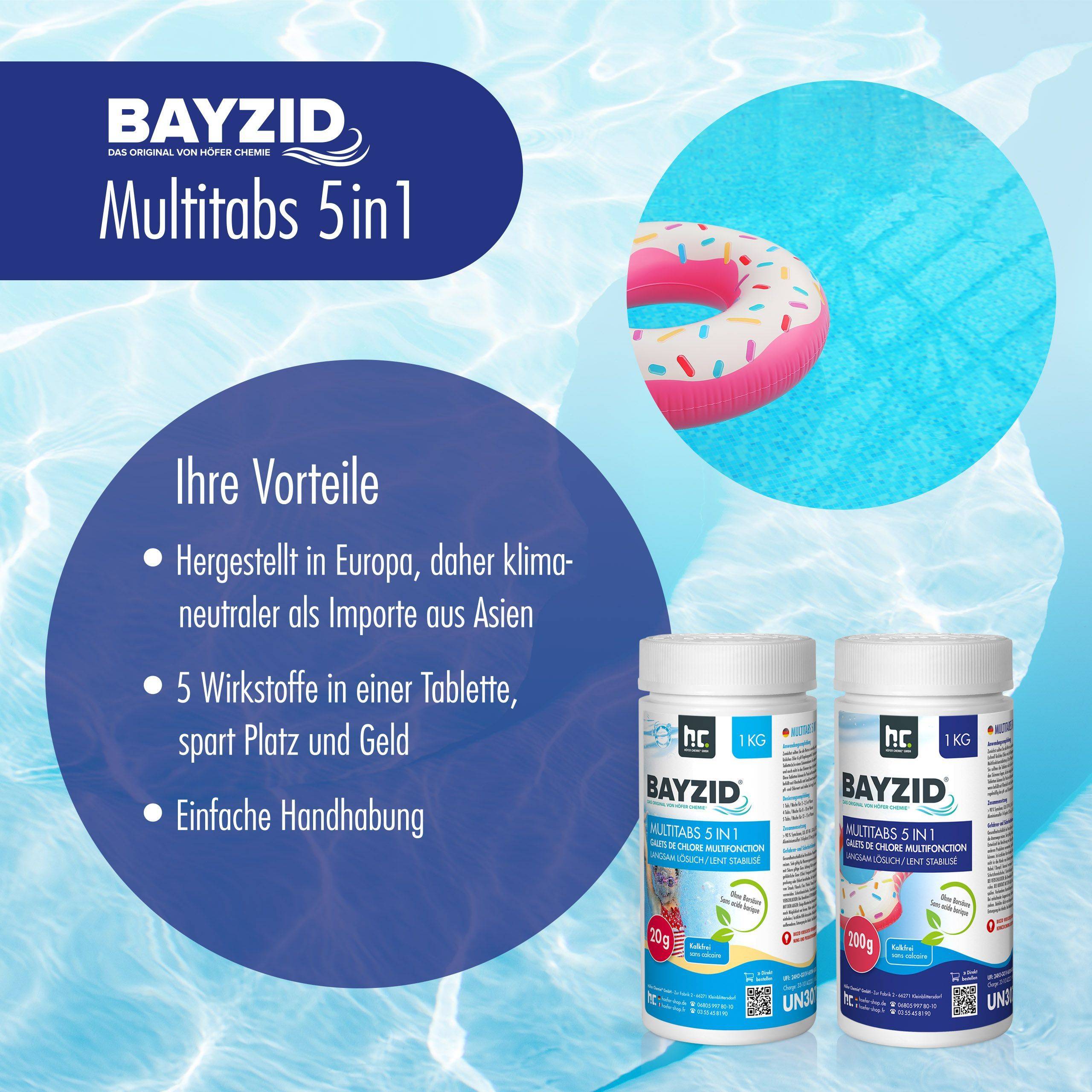 Pastilles de chlore multifonction 20g 5 en 1 Bayzid® en sceaux de 1 KG x 6 - Image 5
