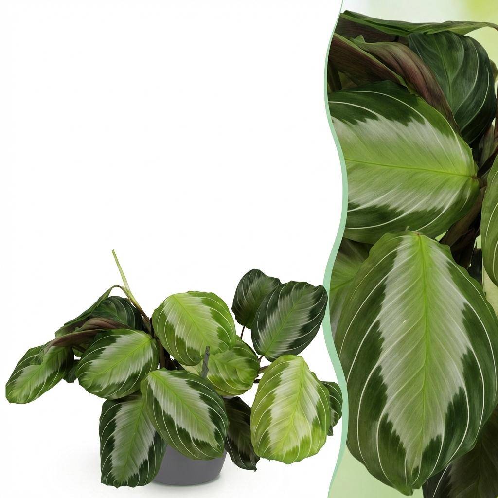 Maranta Fascinator Silverband - H35cm - Image 1