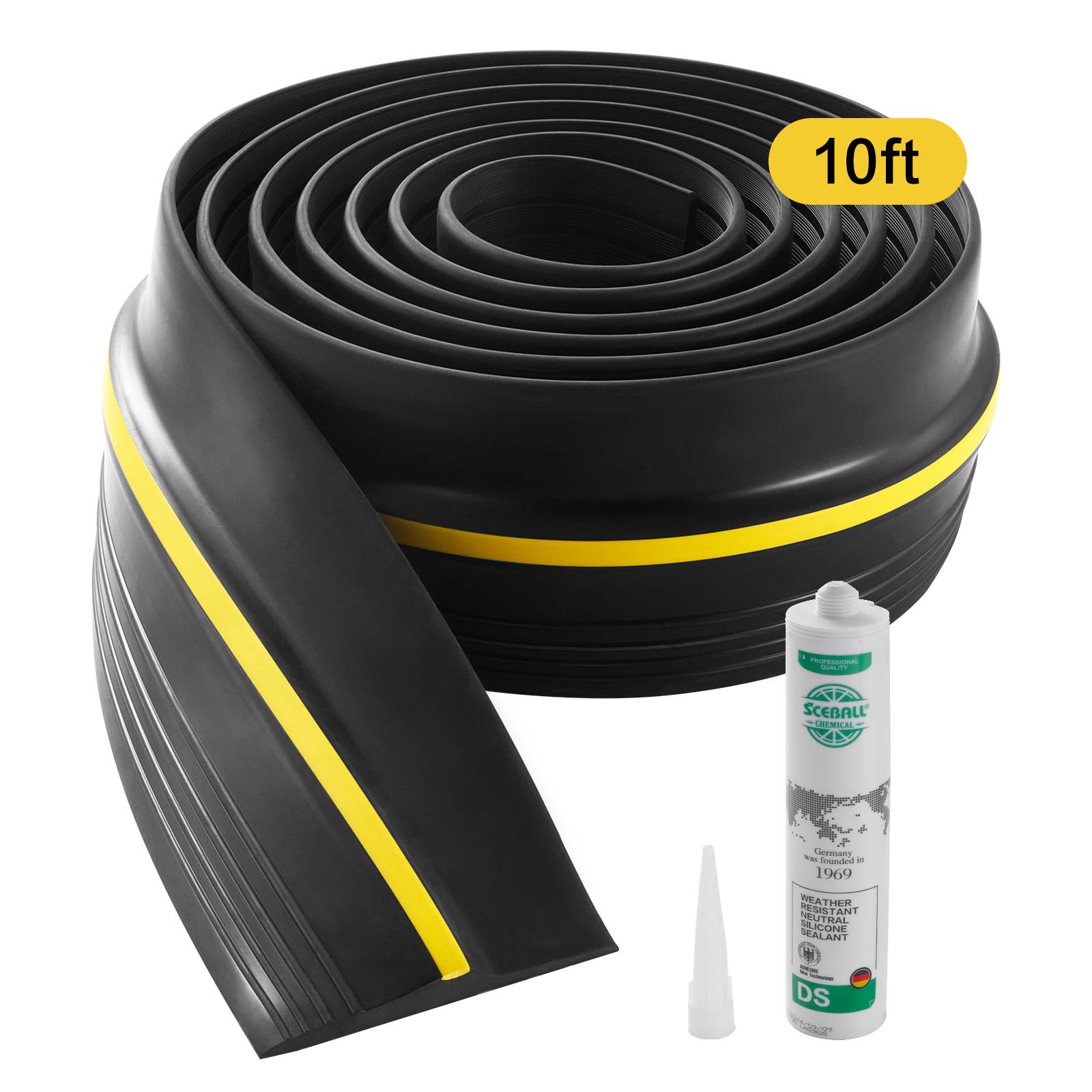 Vevor - VEVOR Joint porte garage 3m, seuil universel, PVC épais, adhésif, noir. - Image 1