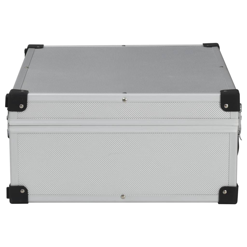 Helloshop26 - Valise à outils boîte à outils mallette à outils trolley à outils caisse à outils rangement stockage fichiers portable 46 cm argenté - Imagen 4