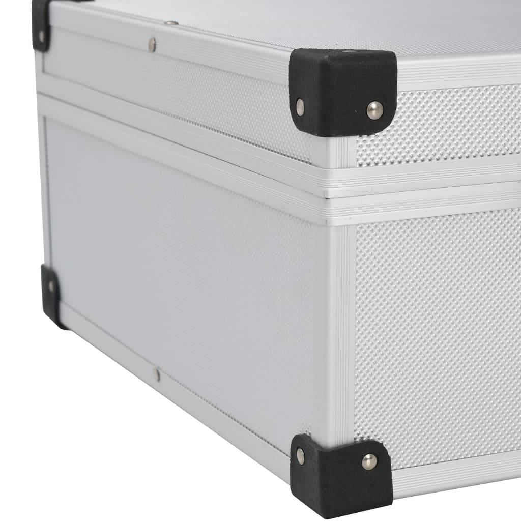 Helloshop26 - Valise à outils boîte à outils mallette à outils trolley à outils caisse à outils rangement stockage fichiers portable 46 cm argenté - Imagen 5