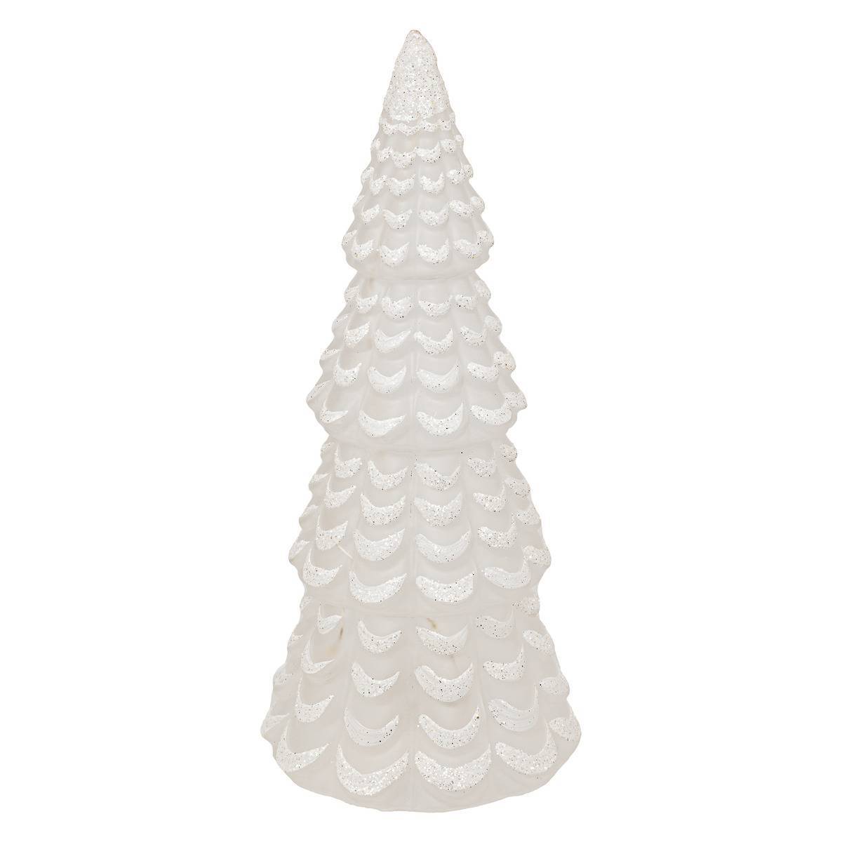 Feeric Christmas - Décoration sapin en verre blanc H23 cm 10 LED blanc chaud à piles - Feeric Lights & Christmas - Imagen 1