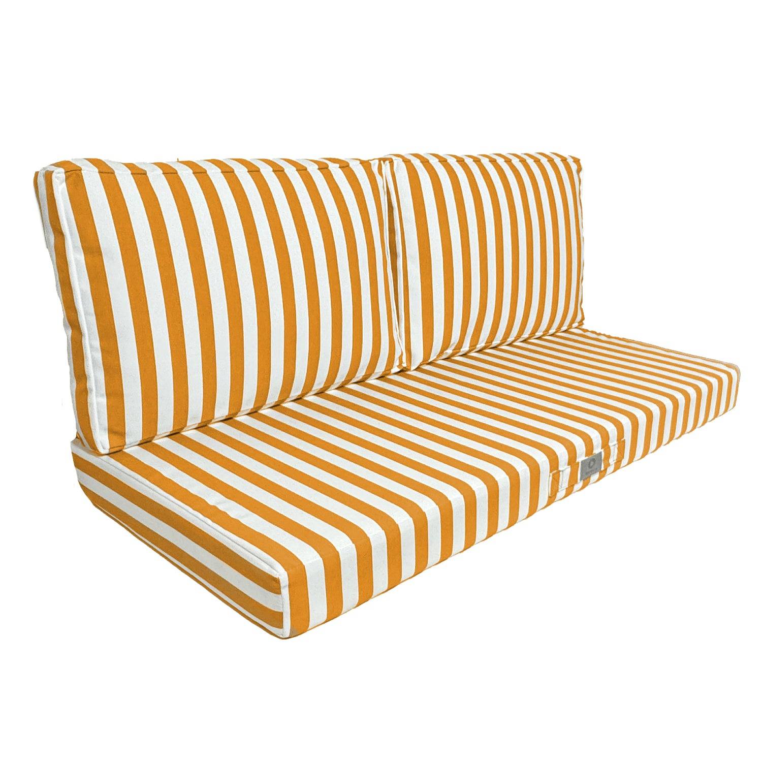 Coussins pour salon de jardin déhoussable 120x60cm Rayure jaunes - Déco arts - Image 1
