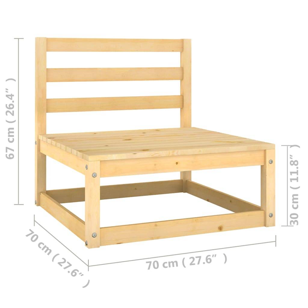 Helloshop26 - Salon de jardin meuble d'extérieur ensemble de mobilier 6 pièces avec coussins bois de pin massif - Imagen 7