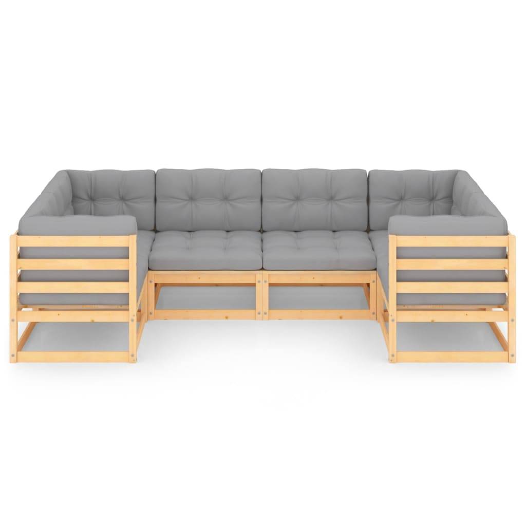Helloshop26 - Salon de jardin meuble d'extérieur ensemble de mobilier 6 pièces avec coussins bois de pin massif - Imagen 2