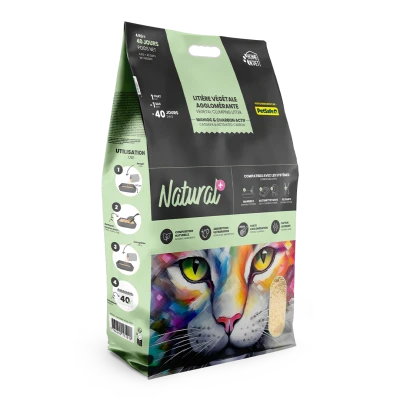 Litière agglomérante végétale 350% - 5L - Image 1