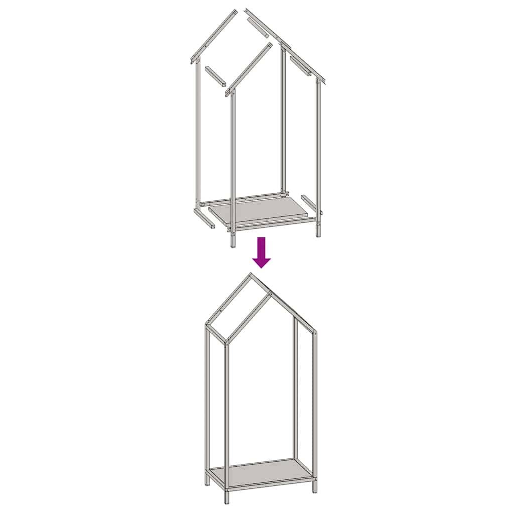 Grand porte-bûches en acier pour cheminée intérieur Noir 40x25x90 cm – ComfortXL Outdoor Living - Image 9