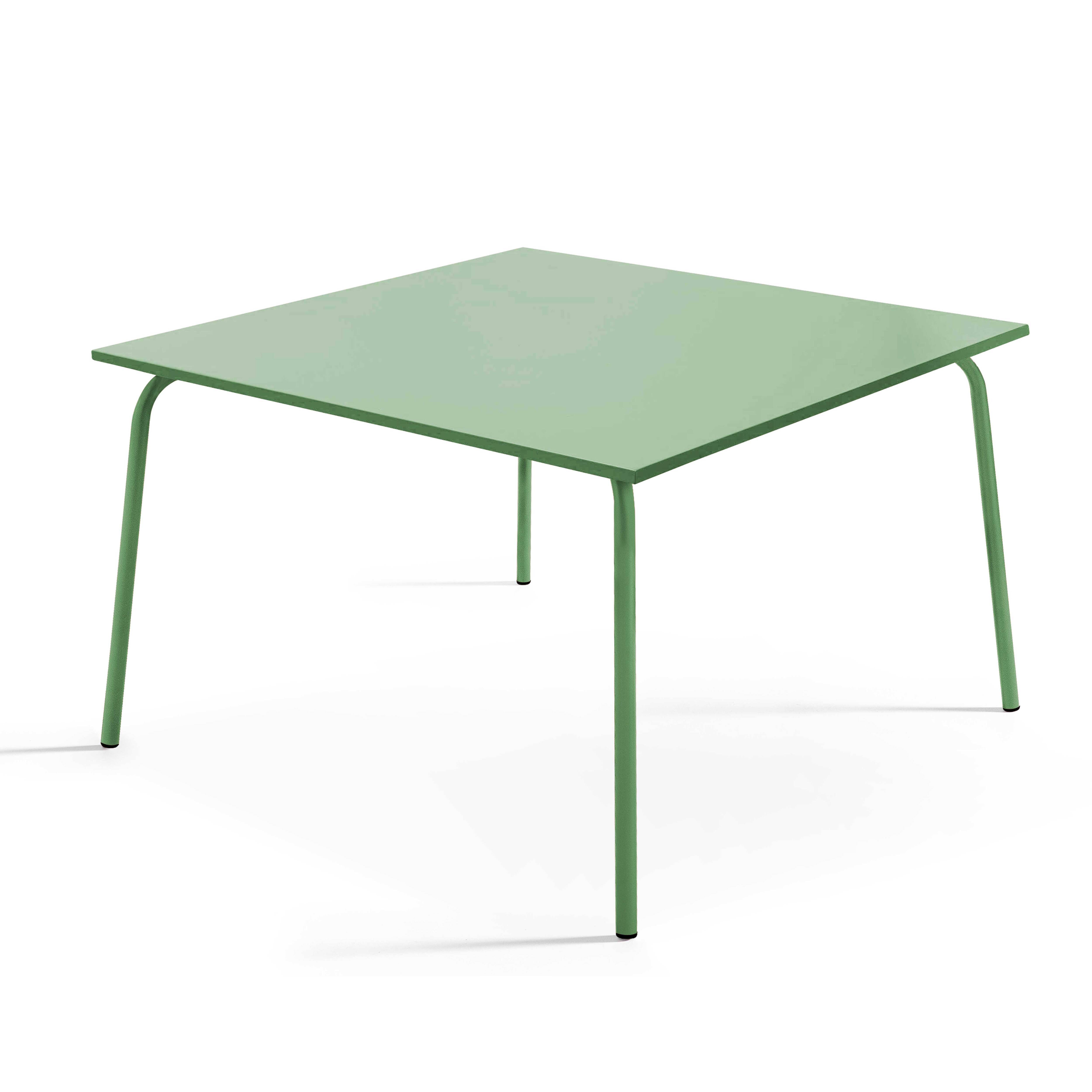 Oviala - Ensemble table de jardin carrée et 8 fauteuils en métal vert cactus Palavas - Oviala - Imagen 5