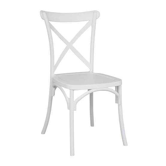 Oviala - Chaise de terrasse empilable en plastique blanc Dublin - Oviala - Image 1