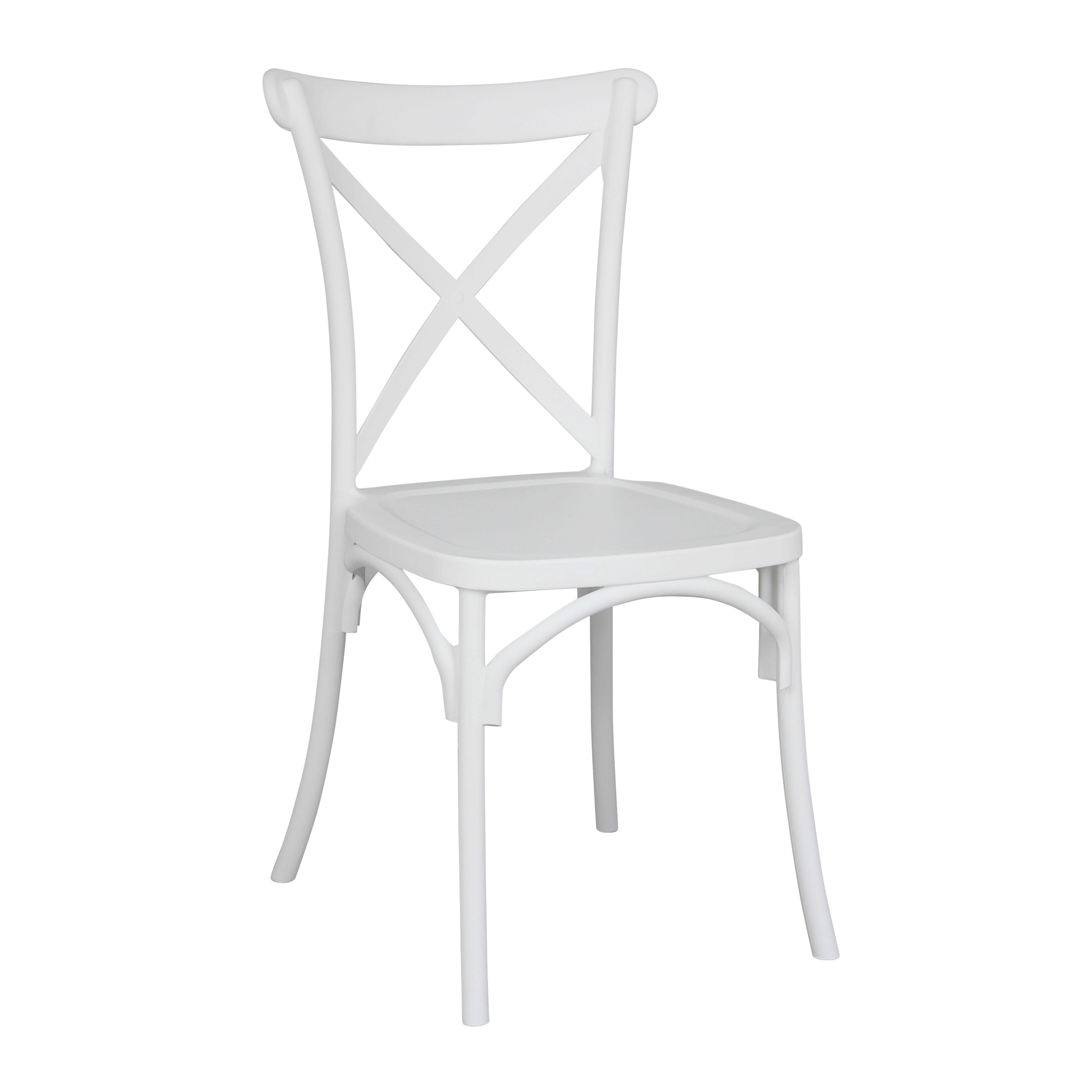 Oviala - Chaise de terrasse empilable en plastique blanc Dublin - Oviala - Image 1