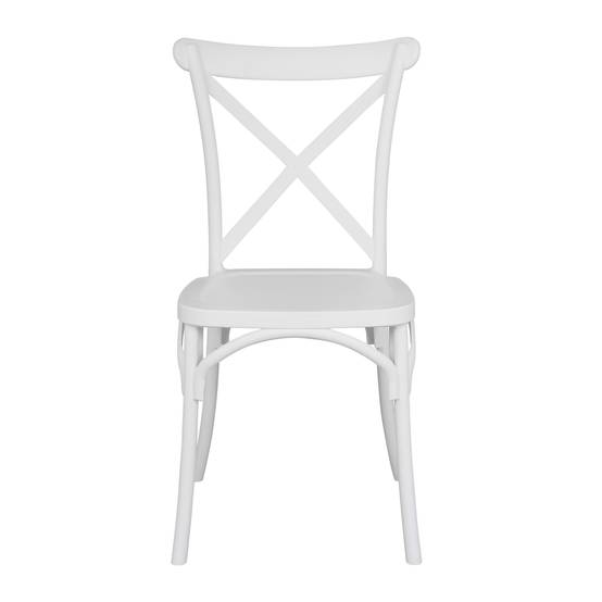 Oviala - Chaise de terrasse empilable en plastique blanc Dublin - Oviala - Image 2