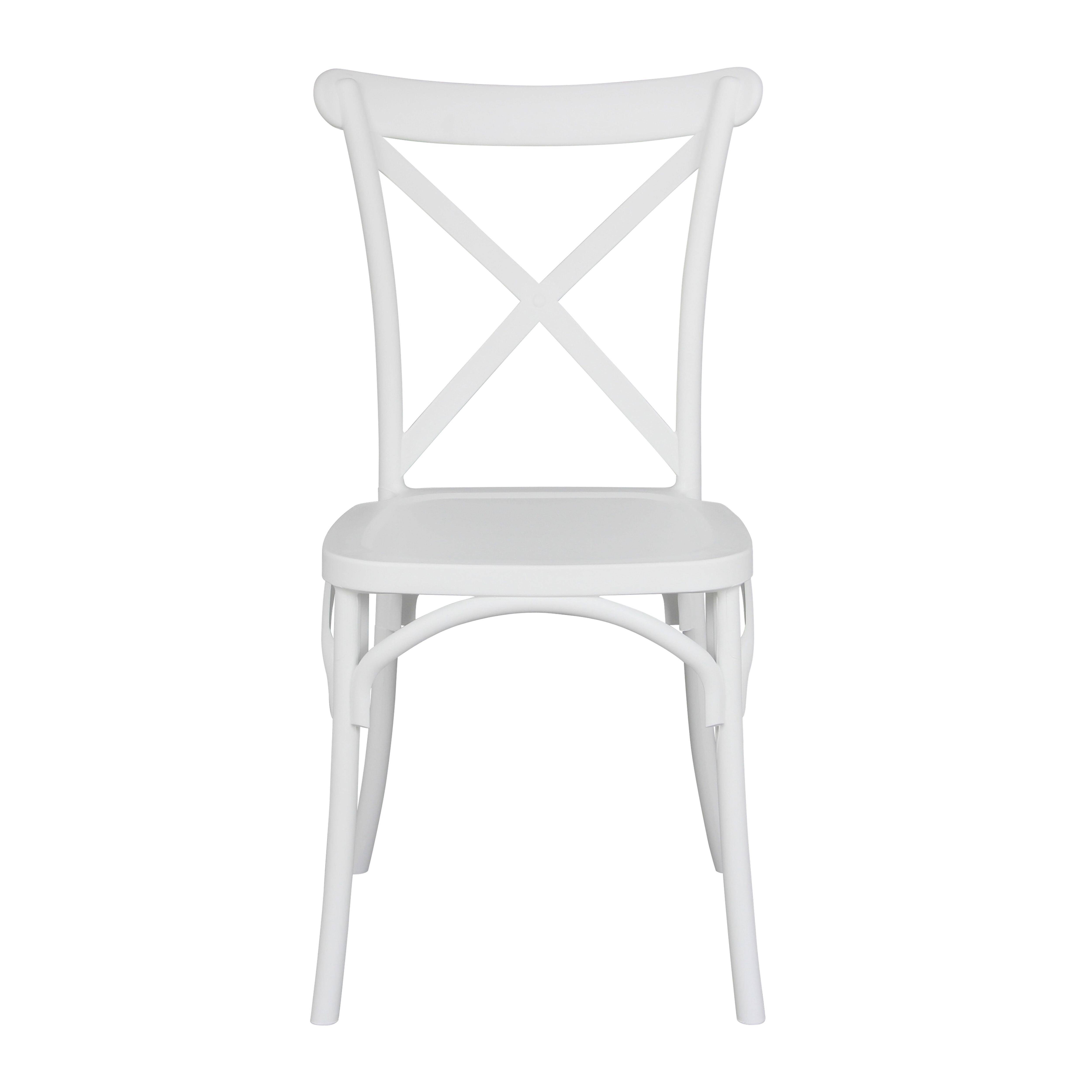 Oviala - Chaise de terrasse empilable en plastique blanc Dublin - Oviala - Image 2