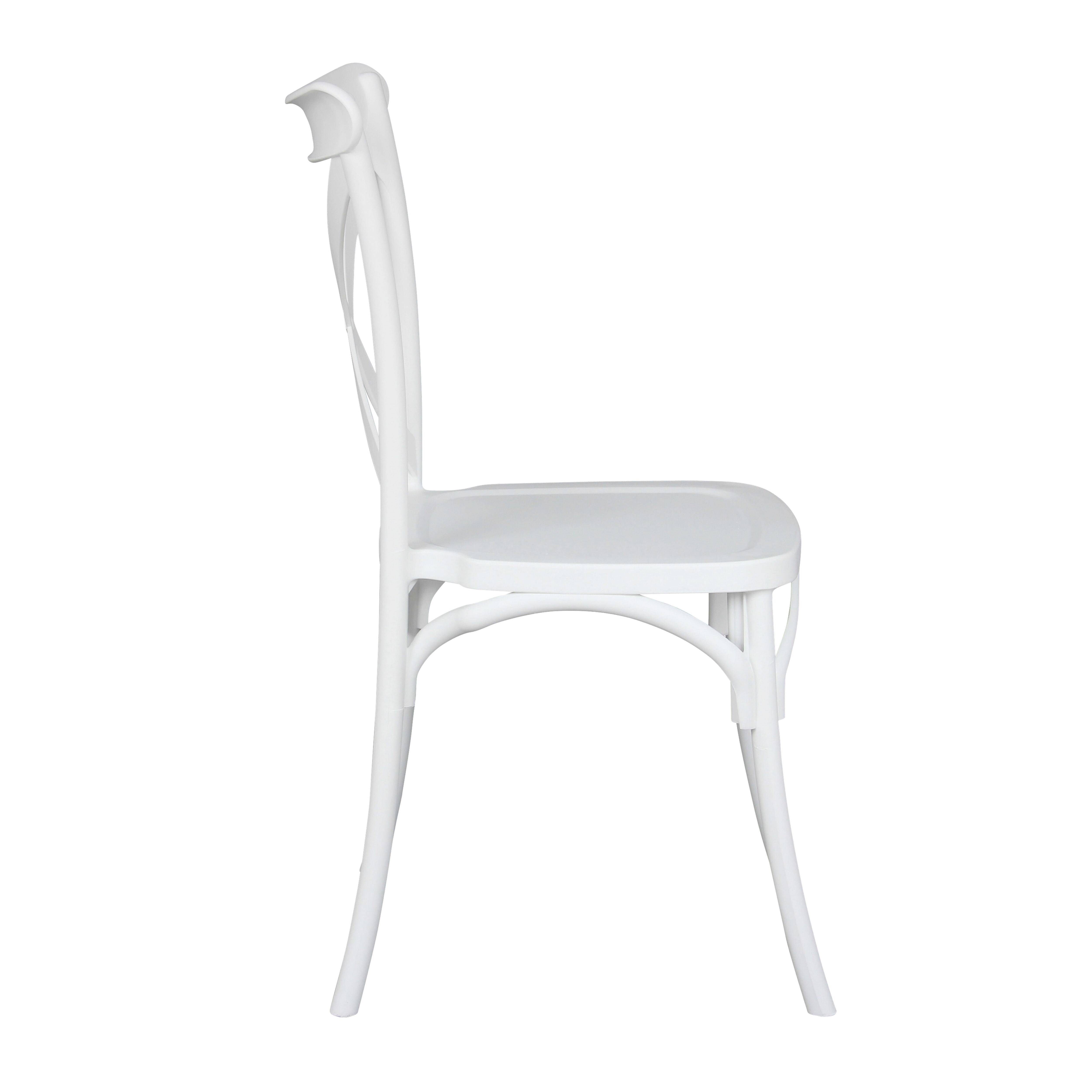 Oviala - Chaise de terrasse empilable en plastique blanc Dublin - Oviala - Image 3
