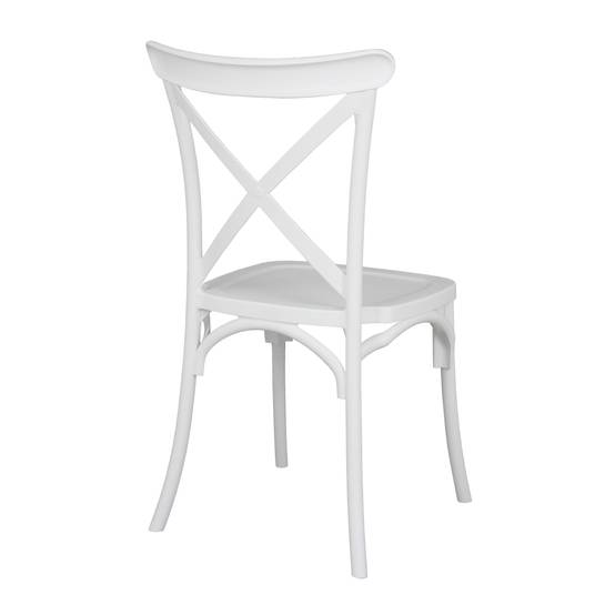 Oviala - Chaise de terrasse empilable en plastique blanc Dublin - Oviala - Image 4